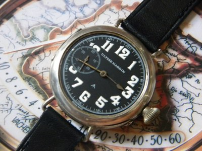 ANTIQUE ULYSSE NARDIN MILITARY WATCH WRISTWATCHES S/s 45 MM CASE  1930Â¨s