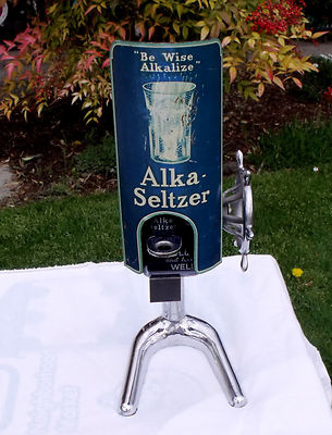 VTG 1930’s AlkaSeltzer Dispenser,Vending Machine,DrugStore Display,Tin Sign,