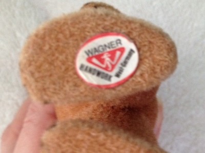 Vintage Wagner Bear West Germany Handwork Label 5″ tall Exc. Cond.