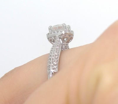 .74 Carat Oval Cut Brilliant Diamond Engagement Ring Antique Hand Milgrained
