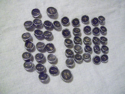 45 VINTAGE ROYAL GLASS TOP TYPEWRITER KEYS GREAT FOR CRAFTS JEWELRY