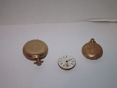 Pocketwatch Parts Movements Case Working Waltham Hampden.