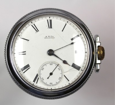 1903 A.W.W. Co #1877 18s 17 Jewels Open Face Lever Set Pocket WatchÂ 
