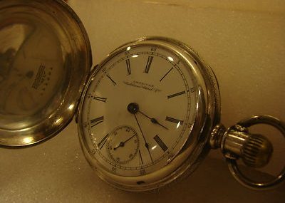 18S WALTHAM COIN SILVER HUNTER POCKET WATCH.