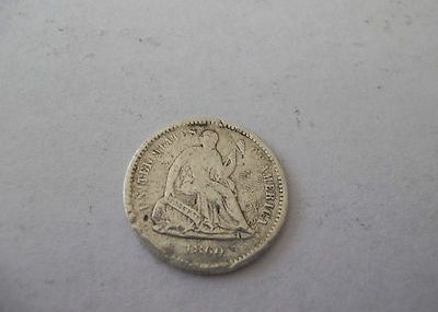 1860 Seated Liberty Half Dime  90% Silver  Antique US Coin