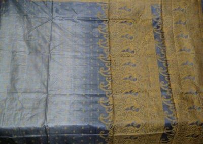 Antique Vintage Weaving 100% Pure Real Silk Fabric Sari SOIE TissÃ© Saree