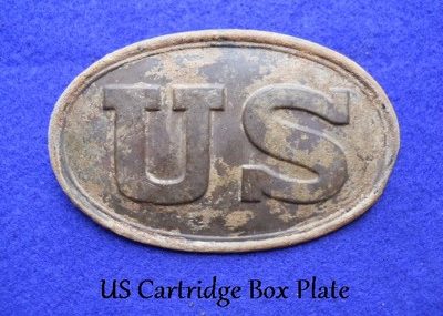 Rare Vintage Antique Civil War Relics US Cartridge Box Plate.