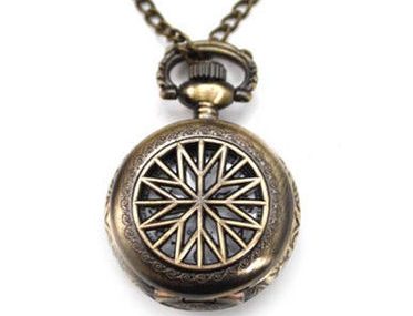 179% FREE SHIP Antique Archaize Pocket Watch Necklace