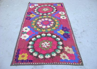 100 % HAND EMBROIDERY UZBEK SUZANI SUZNI 7×4 Free Ship
