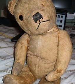 Vintage wood shread filled teddy bear.