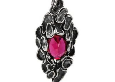 Brand  10.35 CTW Ruby Sterling Silver Antique Unisex Pendant Weight 28.3g.