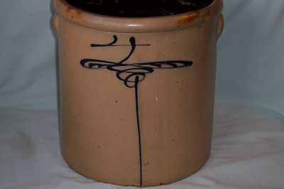 ANTIQUE RED WING STOARE SALT GLAZE 4 GAL. DROP EIGHT CROCK.EXCELLENT COND.